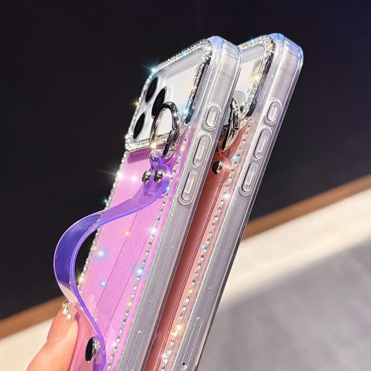 Rhinestone Glitter Wristband Holder Phone Case, For iPhone 17 Pro, For iPhone 17, For iPhone Air, For iPhone 16 Pro Max, For iPhone 16 Pro, For iPhone 16 Plus, For iPhone 16, For iPhone 15 Pro Max
