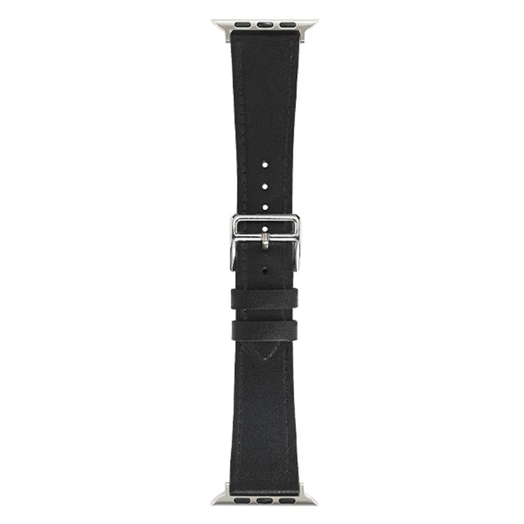 xDfind Silver Buckle Cowhide Texture Vegan Leather Watch Band, For Apple Watch 42 / 44 / 45 / 46 / 49mm, For Apple Watch 38 / 40 / 41 / S11 42mm
