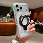 Transparent Pivot Metal Holder Magnetic Phone Case, For iPhone 17 Pro Max, For iPhone 17 Pro