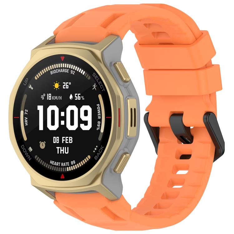 xDfind Solid Color Black Buckle Silicone Watch Band, For Amazfit T-Rex 3 Pro 44mm