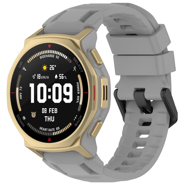 xDfind Solid Color Black Buckle Silicone Watch Band, For Amazfit T-Rex 3 Pro 44mm