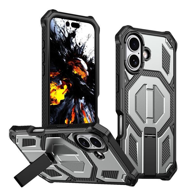 Hidden Metal Holder Magnetic Shockproof Phone Case, For iPhone 17 Pro Max, For iPhone 17 Pro, For iPhone 17, For iPhone Air, For iPhone 16 Pro Max, For iPhone 16 Pro, For iPhone 16 Plus, For iPhone 16