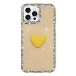 Flash Rhinestone Double-sided IMD Love Heart Phone Case, For iPhone 16 Pro Max, For iPhone 16 Pro, For iPhone 16 Plus, For iPhone 16, For iPhone 15 Pro Max