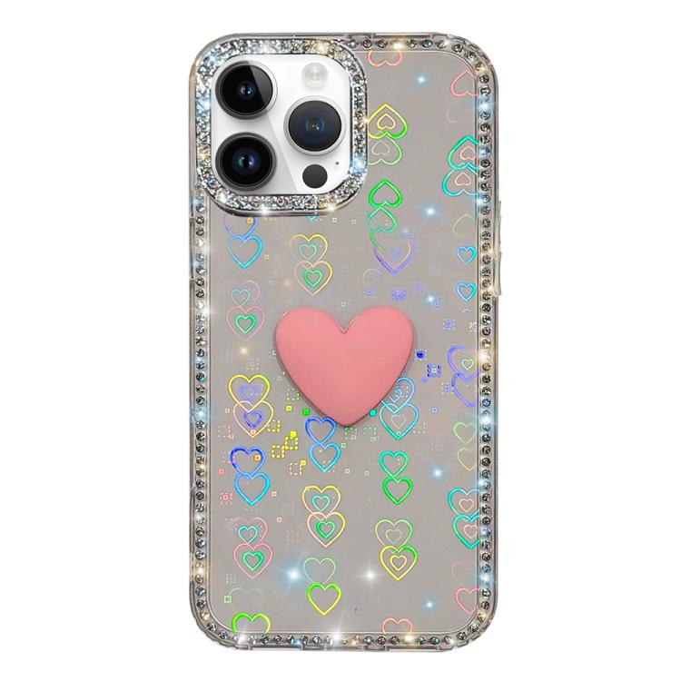 Flash Rhinestone Double-sided IMD Love Heart Phone Case, For iPhone 13 Pro Max, For iPhone 13 Pro, For iPhone 13