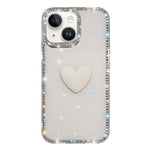Flash Rhinestone Double-sided IMD Love Heart Phone Case, For iPhone 13 Pro Max, For iPhone 13 Pro, For iPhone 13