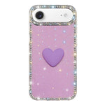 Flash Rhinestone Double-sided IMD Love Heart Phone Case, For iPhone 17e / 16e, For iPhone 17 Pro Max, For iPhone 17 Pro, For iPhone 17, For iPhone Air