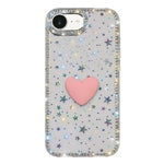 Flash Rhinestone Double-sided IMD Love Heart Phone Case, For iPhone 17e / 16e, For iPhone 17 Pro Max, For iPhone 17 Pro, For iPhone 17, For iPhone Air