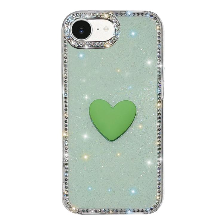 Flash Rhinestone Double-sided IMD Love Heart Phone Case, For iPhone 17e / 16e, For iPhone 17 Pro Max, For iPhone 17 Pro, For iPhone 17, For iPhone Air