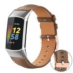 xDfind Rose Gold Buckle Black Shark Fine Grain Vegan Leather Watch Band, For Fitbit Charge 6 / 5, For Fitbit Versa 4 / 3 / Sense2 / 1, For Fitbit Versa 2/Versa/Versa Lite/Blaze, For Fitbit Charge 4 / 3