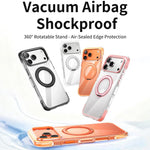 Vacuum Airbag TPU + Acrylic 360 Rotating Bracket Magnetic Shockproof Phone Case, For iPhone 17 Pro Max, For iPhone 17 Pro, For iPhone 17