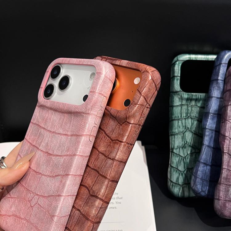 Vintage Crocodile Texture Shockproof Vegan Leather Phone Case, For iPhone 17 Pro Max, For iPhone 17 Pro