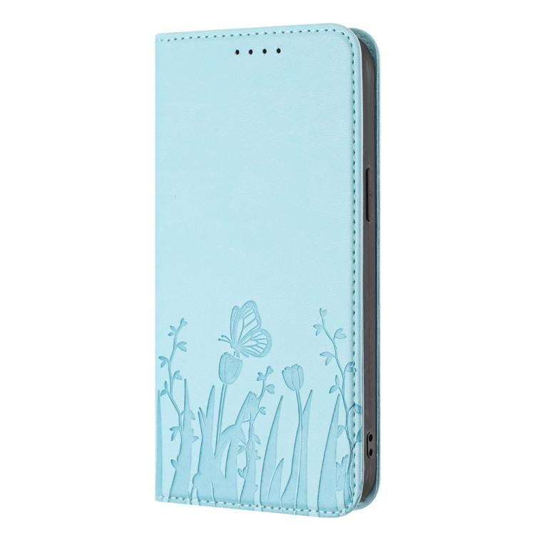 Tulips Butterfly Pattern Magnetic Vegan Leather Phone Case, For iPhone Air, For iPhone 16 Pro Max, For iPhone 16 Pro, For iPhone 16 Plus