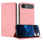 Tulips Butterfly Pattern Magnetic Vegan Leather Phone Case, For iPhone Air, For iPhone 16 Pro Max, For iPhone 16 Pro, For iPhone 16 Plus