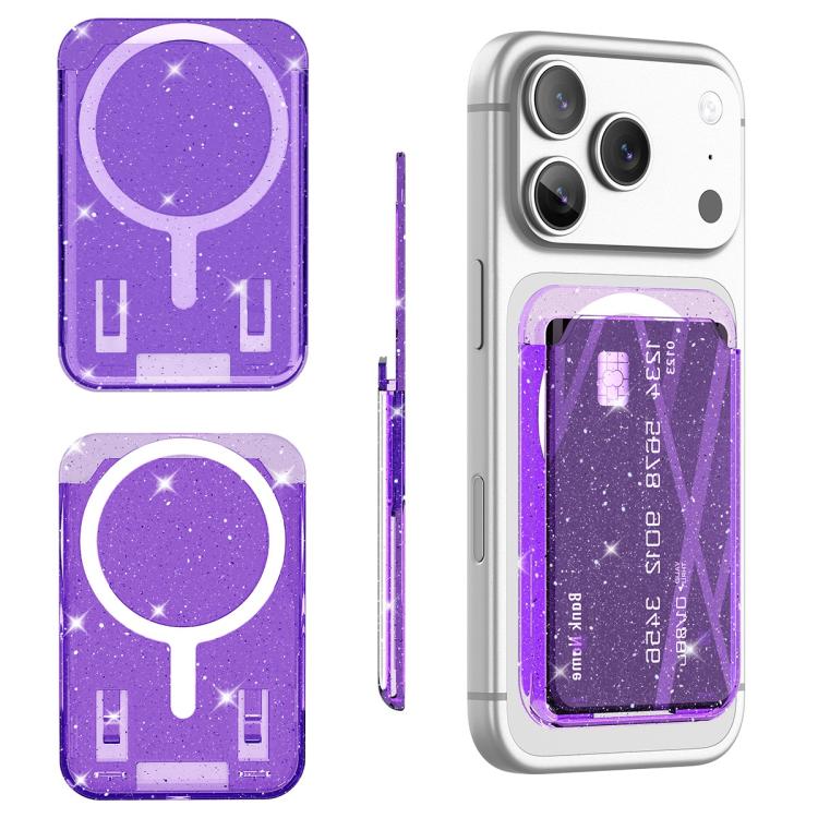 Glitter Clear Magnetic Phone Back Sticker Card Slots Bag