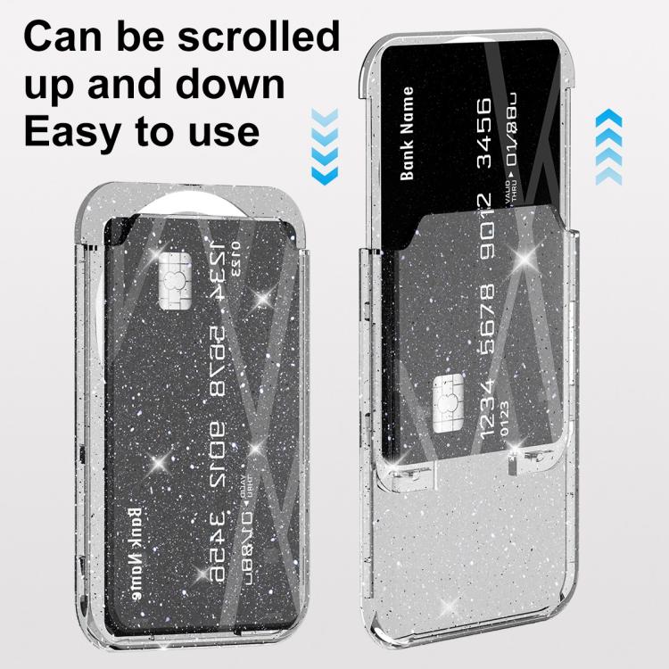 Glitter Clear Magnetic Phone Back Sticker Card Slots Bag