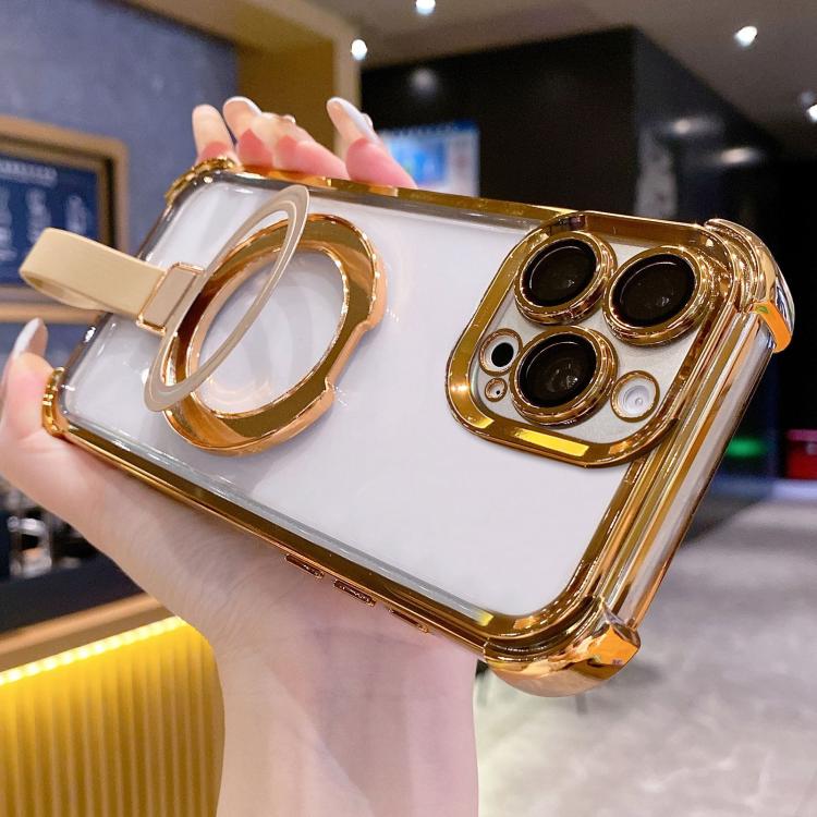 Crystal Shield Ring Holde TPU + Acrylic Magnetic Phone Case, For iPhone 17 Pro Max, For iPhone 17 Pro, For iPhone 17, For iPhone Air, For iPhone 16 Pro Max, For iPhone 16 Pro