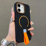 Skin-feel Magnetic TPU Phone Case with Silicone Strap, For iPhone 13, For iPhone 12 / 12 Pro, For iPhone 12 Pro Max, For iPhone 11 Pro Max, For iPhone 11, For iPhone 11 Pro