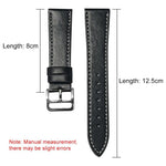 xDfind Flat Head Black Shark Fine Grain Leather Watch Band, For Google Pixel Watch 4 / 3 45mm, For Google Pixel Watch 4 / 3 / 2 / 1 41mm
