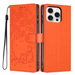 Tree Cat Embossed Flip Vegan Leather Phone Case, For iPhone Air, For iPhone 16 Pro Max, For iPhone 16 Pro, For iPhone 16 Plus, For iPhone 16, For iPhone 15 Pro Max