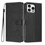 Tree Cat Embossed Flip Vegan Leather Phone Case, For iPhone Air, For iPhone 16 Pro Max, For iPhone 16 Pro, For iPhone 16 Plus, For iPhone 16, For iPhone 15 Pro Max