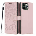 Tree Cat Embossed Flip Vegan Leather Phone Case, For iPhone 11 Pro Max, For iPhone 11, For iPhone 11 Pro