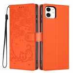 Tree Cat Embossed Flip Vegan Leather Phone Case, For iPhone 13 Pro, For iPhone 13, For iPhone 12 Pro Max, For iPhone 12 / 12 Pro, For iPhone 11 Pro Max, For iPhone 11
