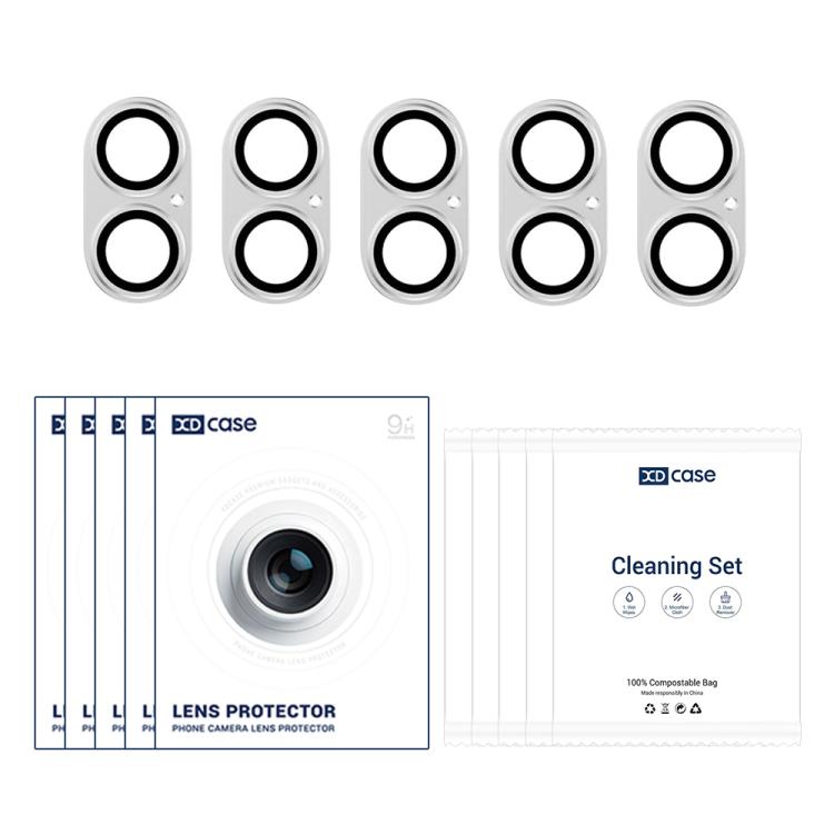XDcase 5pcs Armor Full-Coverage Frosted Metal Camera Lens Ring Film, For iPhone 17