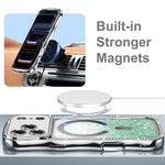 Wavy Frame Star Diamond Electroplate TPU Glitter Magnetic Phone Case, For iPhone 17 Pro Max, For iPhone 17 Pro, For iPhone 17, For iPhone 16 Pro Max, For iPhone 16 Pro, For iPhone 16
