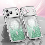 Wavy Frame Star Diamond Electroplate TPU Glitter Magnetic Phone Case, For iPhone 17 Pro Max, For iPhone 17 Pro, For iPhone 17, For iPhone 16 Pro Max, For iPhone 16 Pro, For iPhone 16