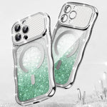 Wavy Frame Star Diamond Electroplate TPU Glitter Magnetic Phone Case, For iPhone 17 Pro Max, For iPhone 17 Pro, For iPhone 17, For iPhone 16 Pro Max, For iPhone 16 Pro, For iPhone 16