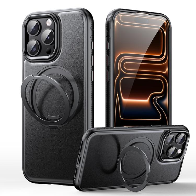 Leather Texture 360 Degrees Rotating Magnetic Holder Phone Case, For iPhone 17 Pro Max, For iPhone 17 Pro, For iPhone 17, For iPhone Air, For iPhone 16 Pro Max, For iPhone 16 Pro, For iPhone 16 Plus, For iPhone 16