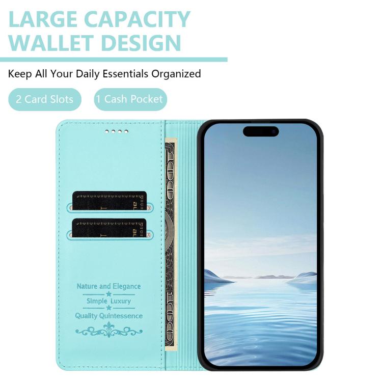 Cute Cats Embossed Magnetic RFID Vegan Leather Phone Case, For iPhone 14 Pro Max, For iPhone 13 Pro Max, For iPhone 13 Pro, For iPhone 12 Pro Max