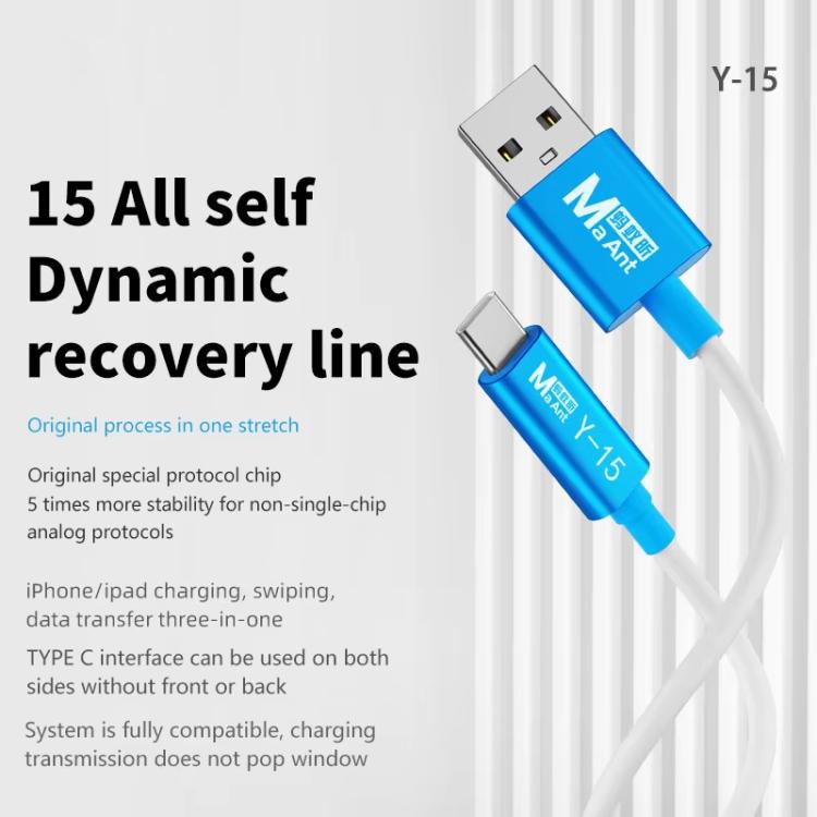 MaAnt Y-15 USB to Type-C Charging Restore Data Transmission Cable for iPhone / iPad, MaAnt Y-15