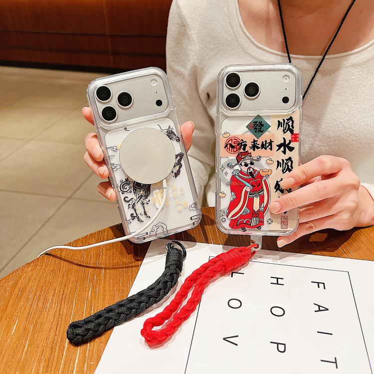 Horse Year Acrylic Magnetic Full Coverage Phone Case with Lanyard, For iPhone 13, For iPhone 12, For iPhone 12 Pro Max, For iPhone 12 Pro