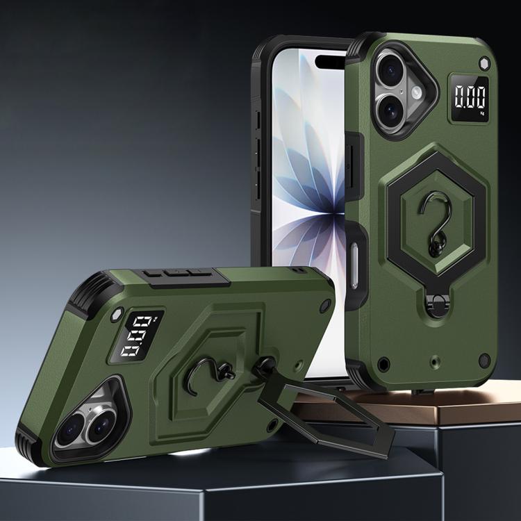 Hexagon Armor Magnetic Holder Weighing Scale Phone Case, For iPhone 17 Pro Max, For iPhone 17 Pro, For iPhone 17, For iPhone Air, For iPhone 16 Pro Max, For iPhone 16 Pro