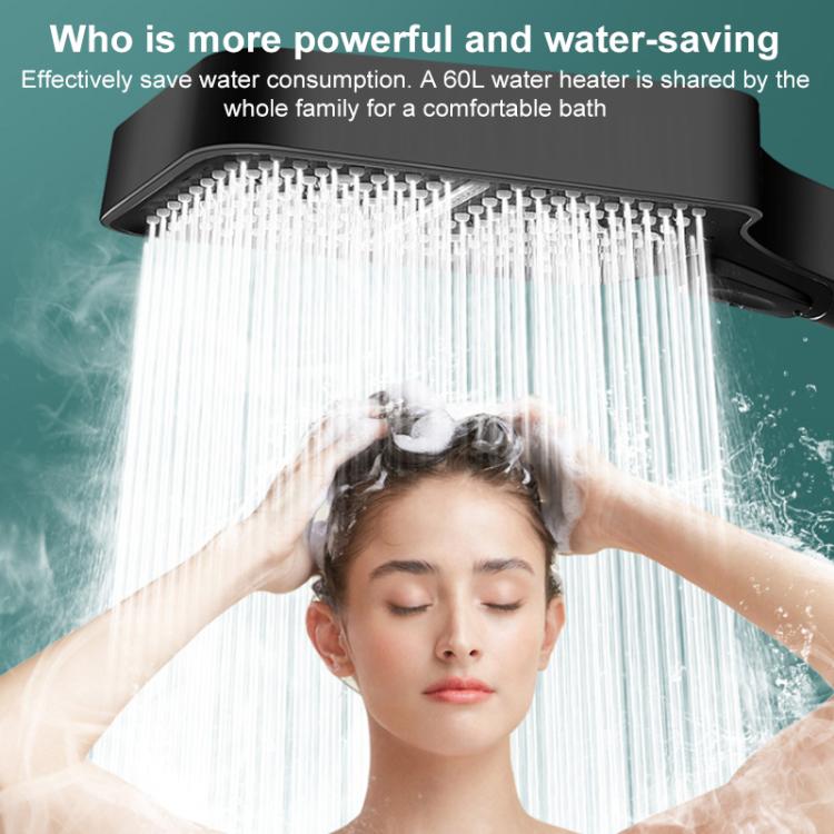 Portable 3-Setting Adjustable Pressurized Square Large Panel Shower Head Shower Nozzle