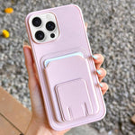 Square Folding Card Bag Holder Phone Case, For iPhone 14 Plus, For iPhone 14, For iPhone 14 Pro, For iPhone 14 Pro Max, For iPhone 13 Pro Max, For iPhone 13 Pro