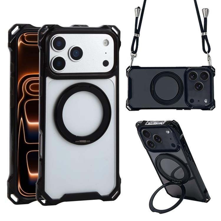 XDcase Pivot Stand Four-Corner Hole Magnetic Phone Case, Lanyard Not Included, For iPhone 17 Pro Max, For iPhone 17 Pro