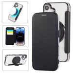 Ultra-thin Rotation Holder Magnetic Plating Vegan Leather Phone Case, For iPhone 16 Pro, For iPhone 16 Plus, For iPhone 16, For iPhone 15 Pro Max, For iPhone 15 Pro, For iPhone 15 Plus / 14 Plus