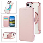 Ultra-thin Rotation Holder Magnetic Plating Vegan Leather Phone Case, For iPhone 16 Pro, For iPhone 16 Plus, For iPhone 16, For iPhone 15 Pro Max, For iPhone 15 Pro, For iPhone 15 Plus / 14 Plus