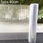 5pcs/Pack Static Electricity Anti-Collision Striped Frosted Privacy Glass Sticker, Small Stripes 30cm x 1m, Small Stripes 40cm x 1m, Small Stripes 50cm x 1m, Large Stripes 30cm x 1m, Large Stripes 40cm x 1m, Large Stripes 50cm x 1m                     ...