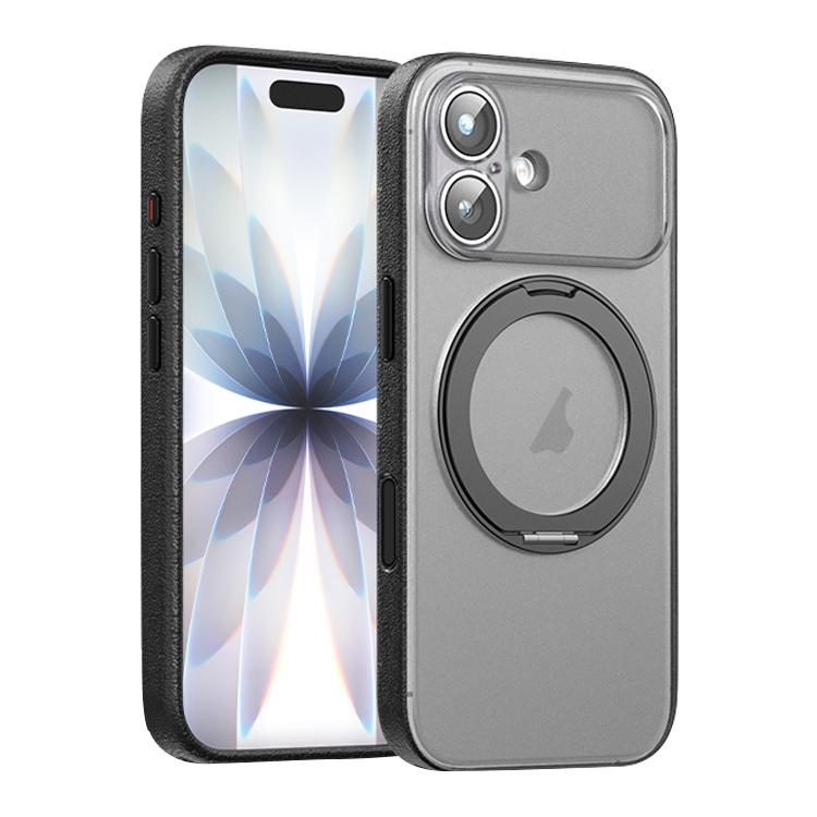 Vegan Leather Magnetic Phone Case with 360 Degrees Rotating Stand, For iPhone 17 Pro Max, For iPhone 17 Pro, For iPhone 17