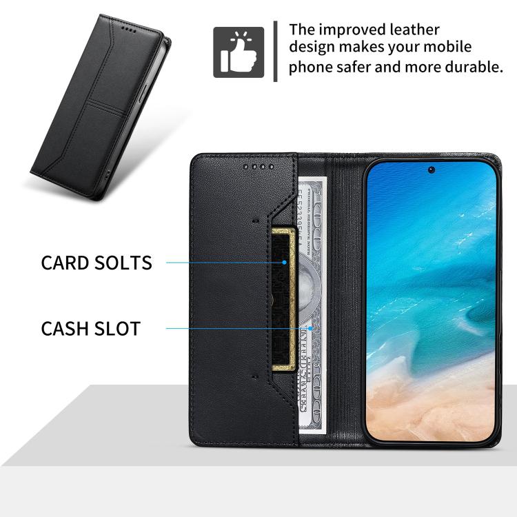 Stitched Line Magnetic RFID Vegan Leather Phone Case, For iPhone X / XS, For iPhone XR, For iPhone XS Max, For iPhone 8 Plus / 7 Plus