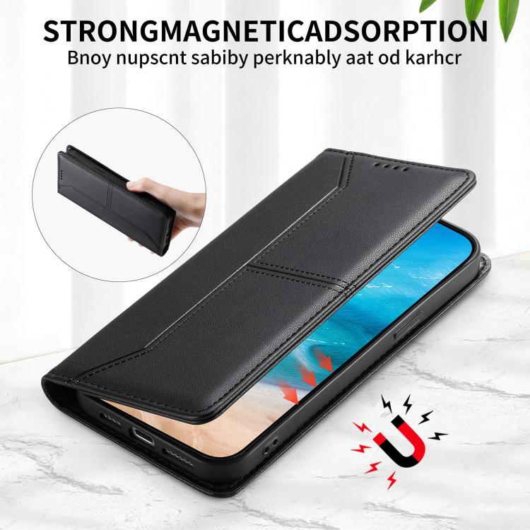 Stitched Line Magnetic RFID Vegan Leather Phone Case, For iPhone X / XS, For iPhone XR, For iPhone XS Max, For iPhone 8 Plus / 7 Plus