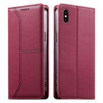 Stitched Line Magnetic RFID Vegan Leather Phone Case, For iPhone X / XS, For iPhone XR, For iPhone XS Max, For iPhone 8 Plus / 7 Plus