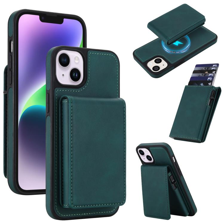 Retro Faux Leather Detachable Spring Loaded Card Bag Magnetic RFID Phone Case, For iPhone 17e / 16e, For iPhone 17 Pro Max, For iPhone 17 Pro, For iPhone 15 Plus, For iPhone 15, For iPhone 14 Plus, For iPhone 14 / 13, For iPhone 12 / 12 Pro