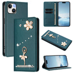 Ballet Girl Diamond Studded RFID Vegan Leather Phone Case, For iPhone 16 Pro, For iPhone 16 Plus, For iPhone 16, For iPhone 15 Pro Max, For iPhone 15 Pro, For iPhone 15 Plus