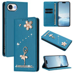 Ballet Girl Diamond Studded RFID Vegan Leather Phone Case, For iPhone 17e / 16e, For iPhone 17 Pro Max, For iPhone 17 Pro, For iPhone 17, For iPhone Air, For iPhone 16 Pro Max