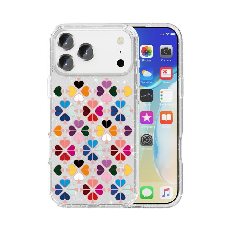 Glittering Crystal Red Heart Pattern Phone Case, For iPhone 17 Pro Max, For iPhone 17 Pro
