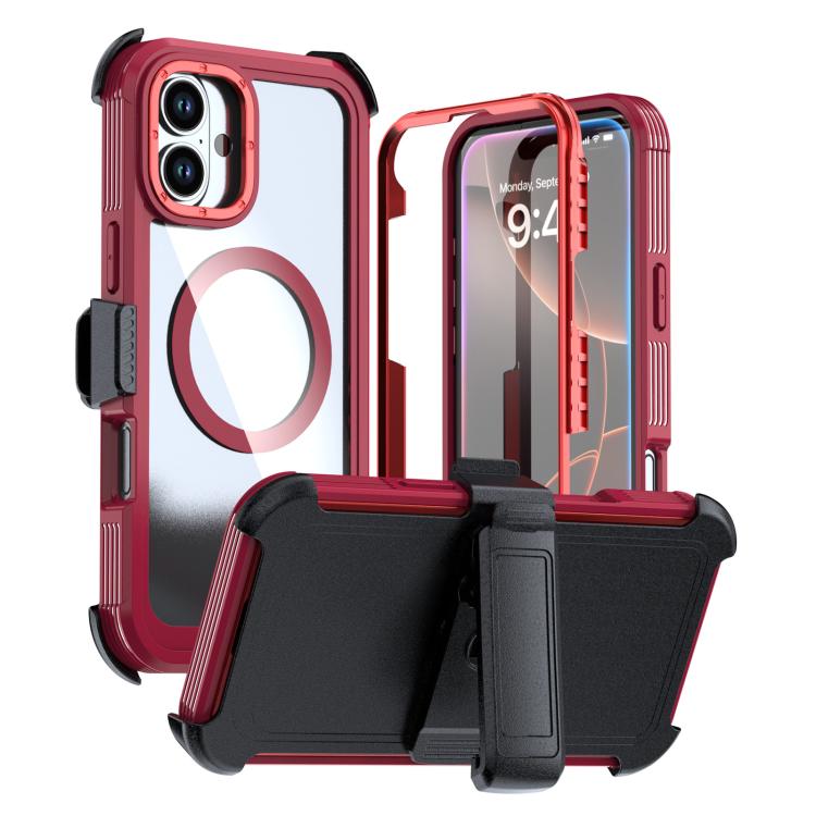 Acrylic Full Coverage Magnetic Phone Case with Back Clip, For iPhone 16 Plus, For iPhone 16, For iPhone 15 Pro Max, For iPhone 15 Pro, For iPhone 15 Plus / 14 Plus, For iPhone 15